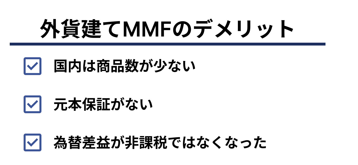 外貨建てMMFのデメリット